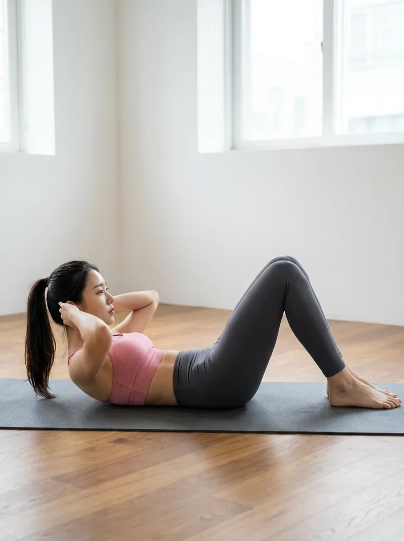 Squelette reconnu par Fit Play à la phase « Montée » : Crunch