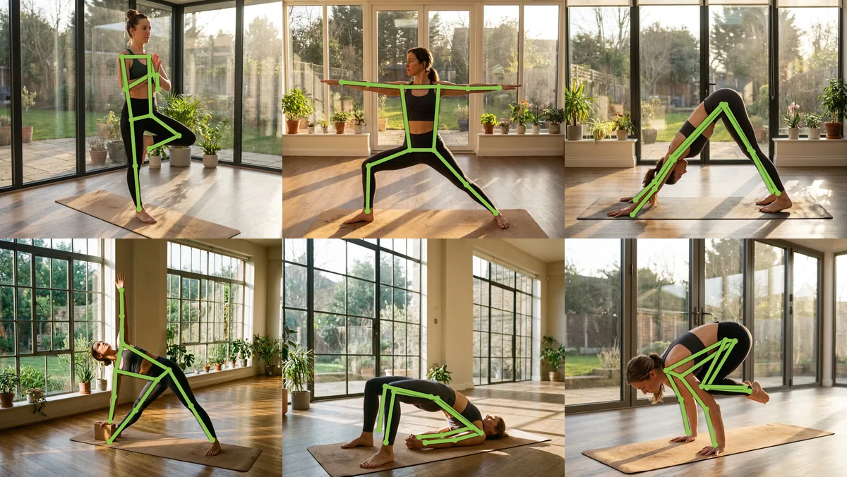 Yoga Play आसन गाइड - AI द्वारा पहचाने गए 26 योगासन