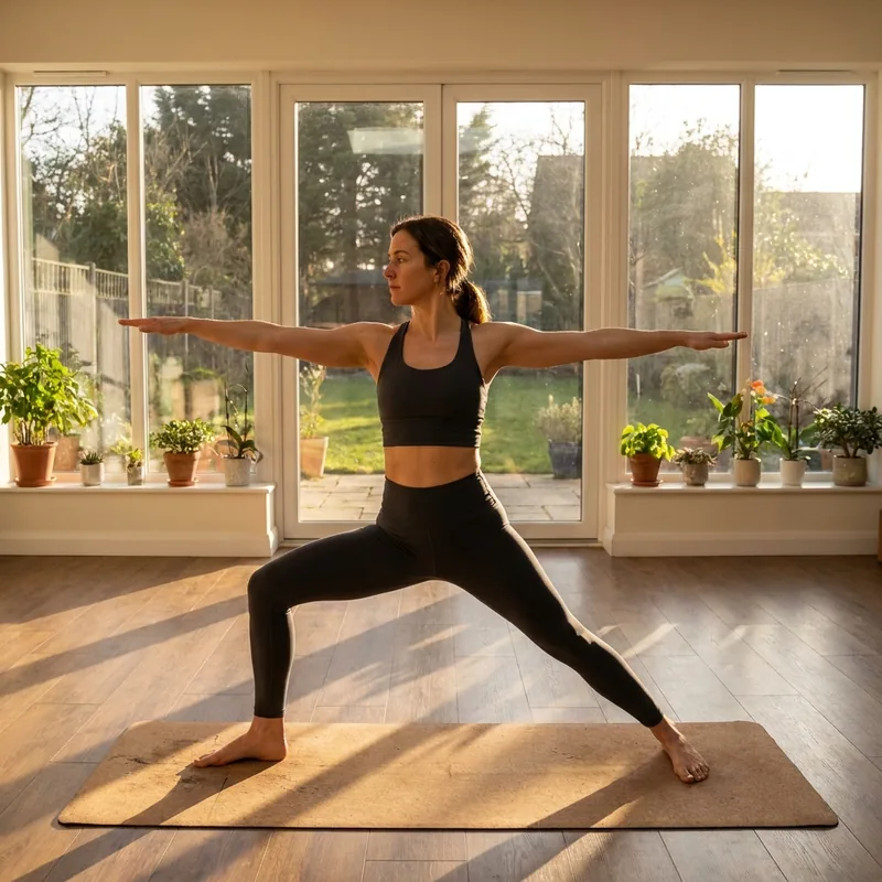 Esqueleto de articulaciones reconocido por Yoga Play en: Guerrero II